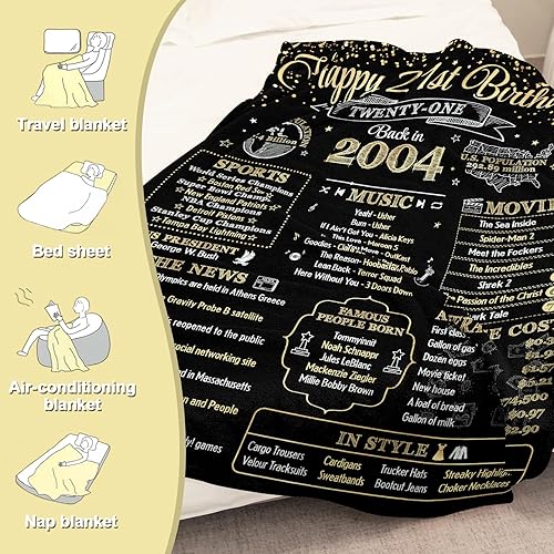 Miniatura 4 de qixnzagr Decoraciones de cumpleaños número 21 para ella  Regalos de cumpleaños 21 para ella  Manta personalizada de cumpleaños 21  Regalos de