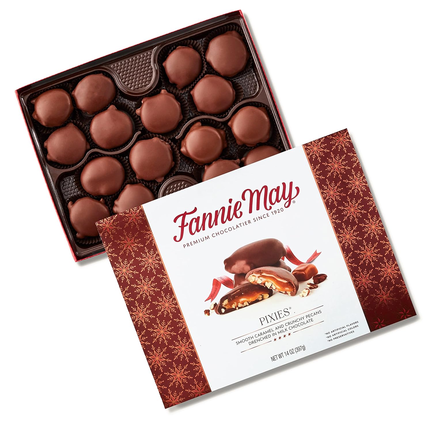 Fannie May, Milk Chocolate Holiday Candy, Pixies, 14 oz
