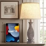 Table Lamps Set of 2-21.6" Resin Farmhouse Bedside Lamps for Bedroom Living Room, Rustic Nightstand Bedroom Lamp with Rotary Switch for Night Stand End Table