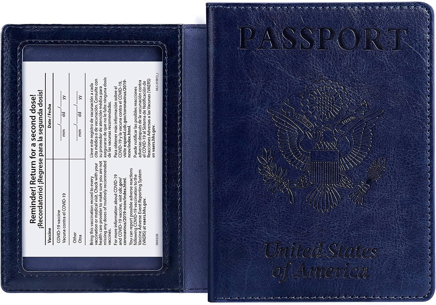 | Passport Wallets Passport Covers, labato Upgraded Passport and Vaccine Card Holder Combo, Vaccine Passport Holders PU Leather Wallet for Women Men (Blue) | Passport Wallets