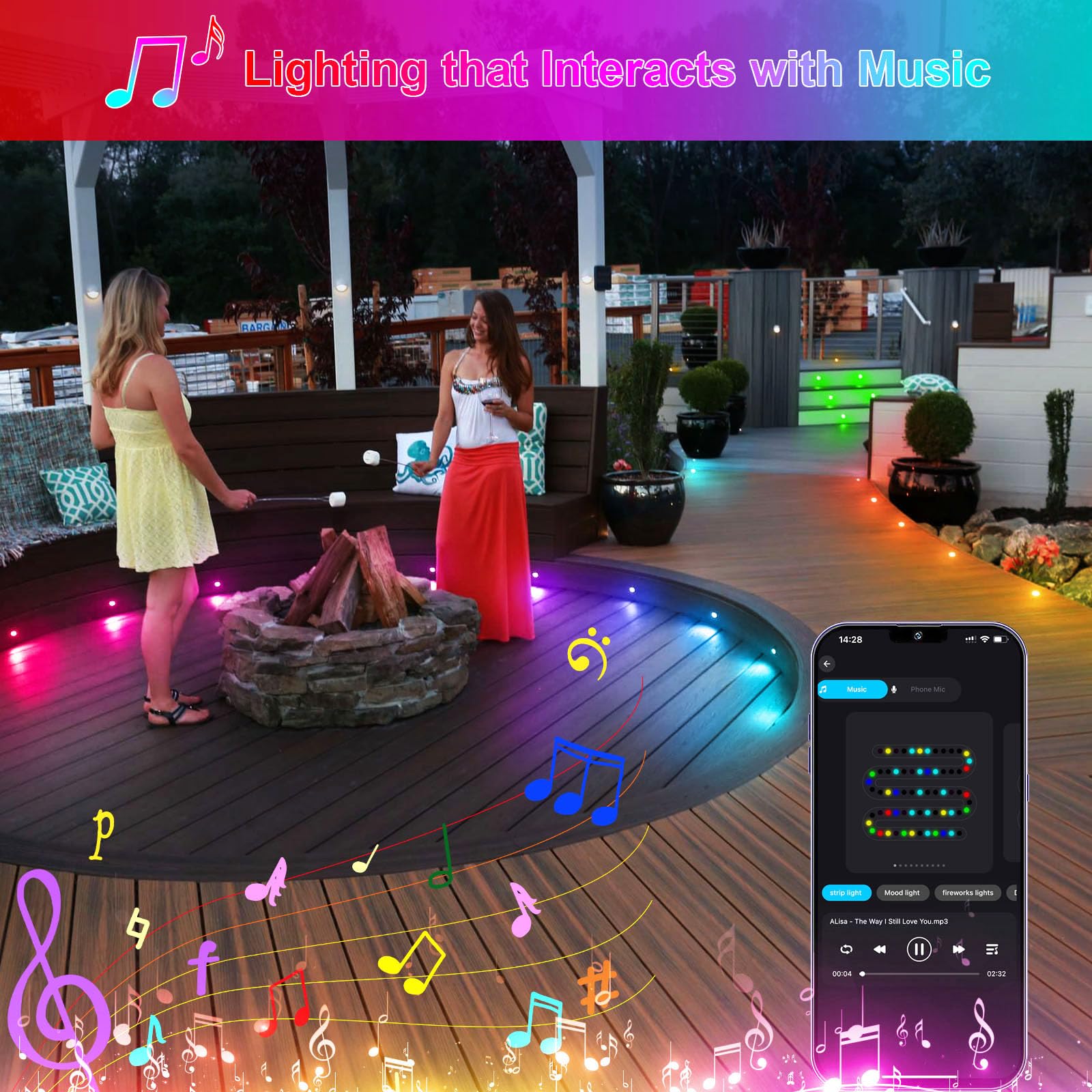 10er Set WiFi RGBIC LED Bodeneinbaustrahler Außen, Ø31mm Smart Terrassenbeleuchtung Warmweiß dimmbar, IP67 Wasserdicht Bodenstrahler kompatibel mit Alexa & Google Home, App-Steuerung