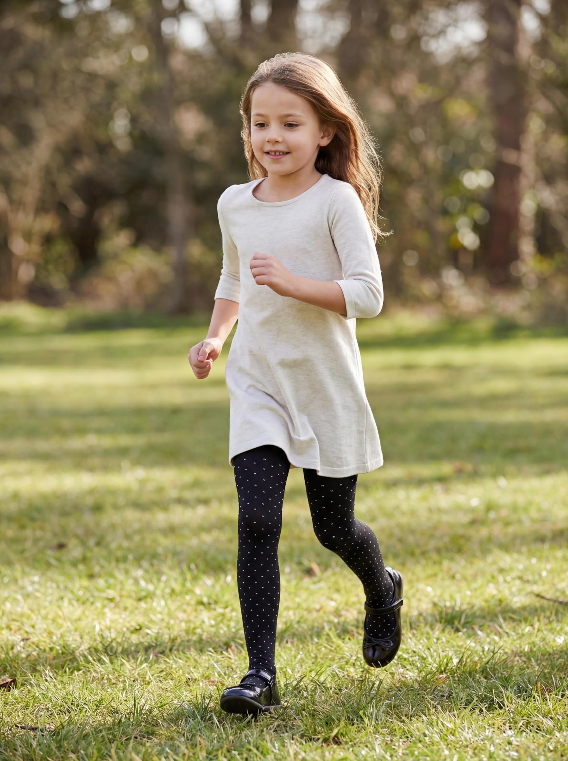 TupTam Strumpfhose Mädchen Bunt Gemustert 6er Pack – Warme Strickstrumpfhosen für Herbst und Winter