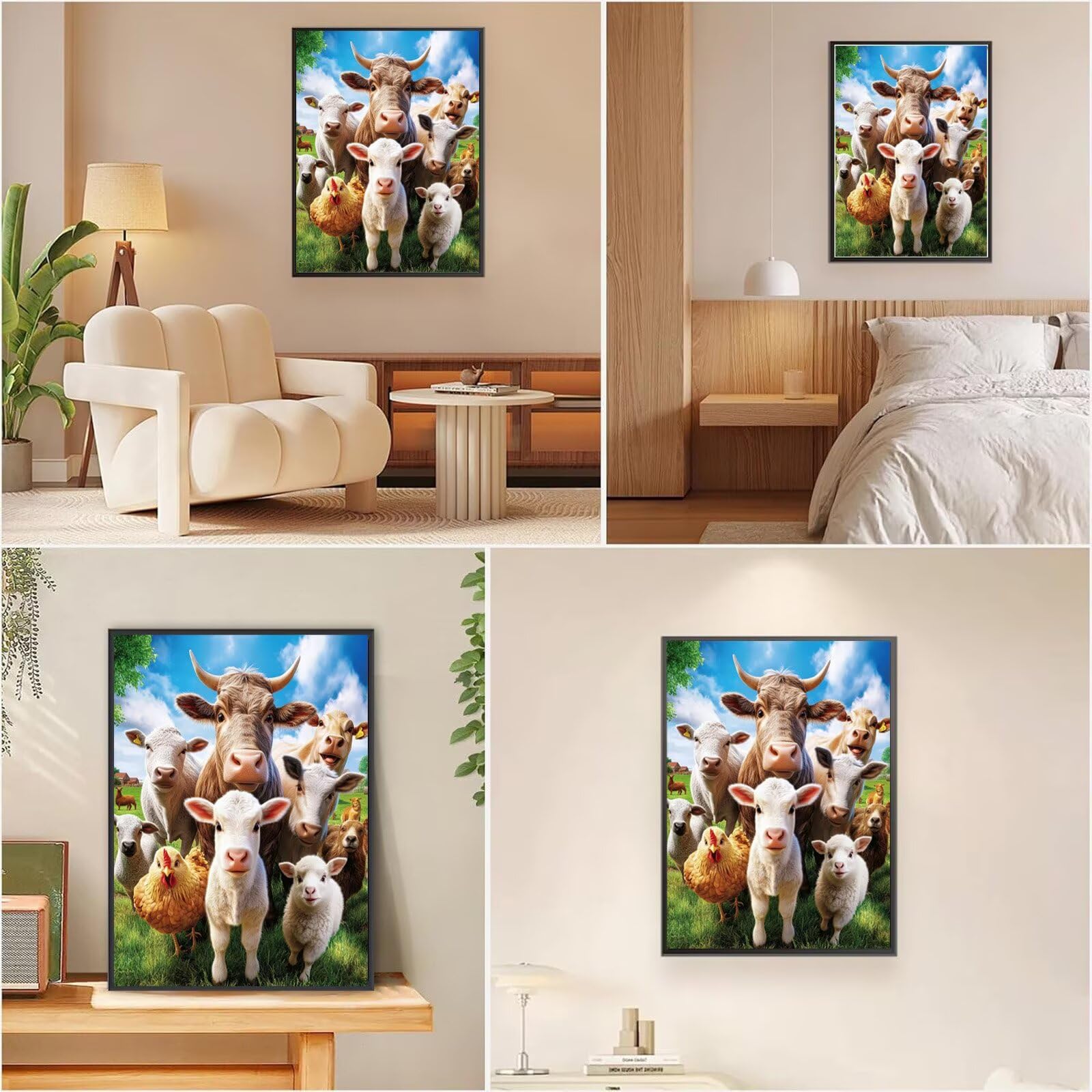 Diamond Painting Ochse, Tier Diamond Painting Erwachsene 5D Runder Full Drill Diamond-painting, DIY Bastelset Kreativ Set für Erwachsene, Crystal Art Home Wand Dekor, Geschenke 70x100cm, Model643