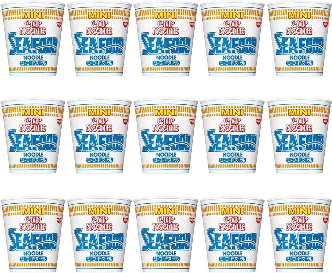 Cup Noodle Seafood Mini 1.3oz 15pcs Box Set Japanese Instant Ramen Ninjapo