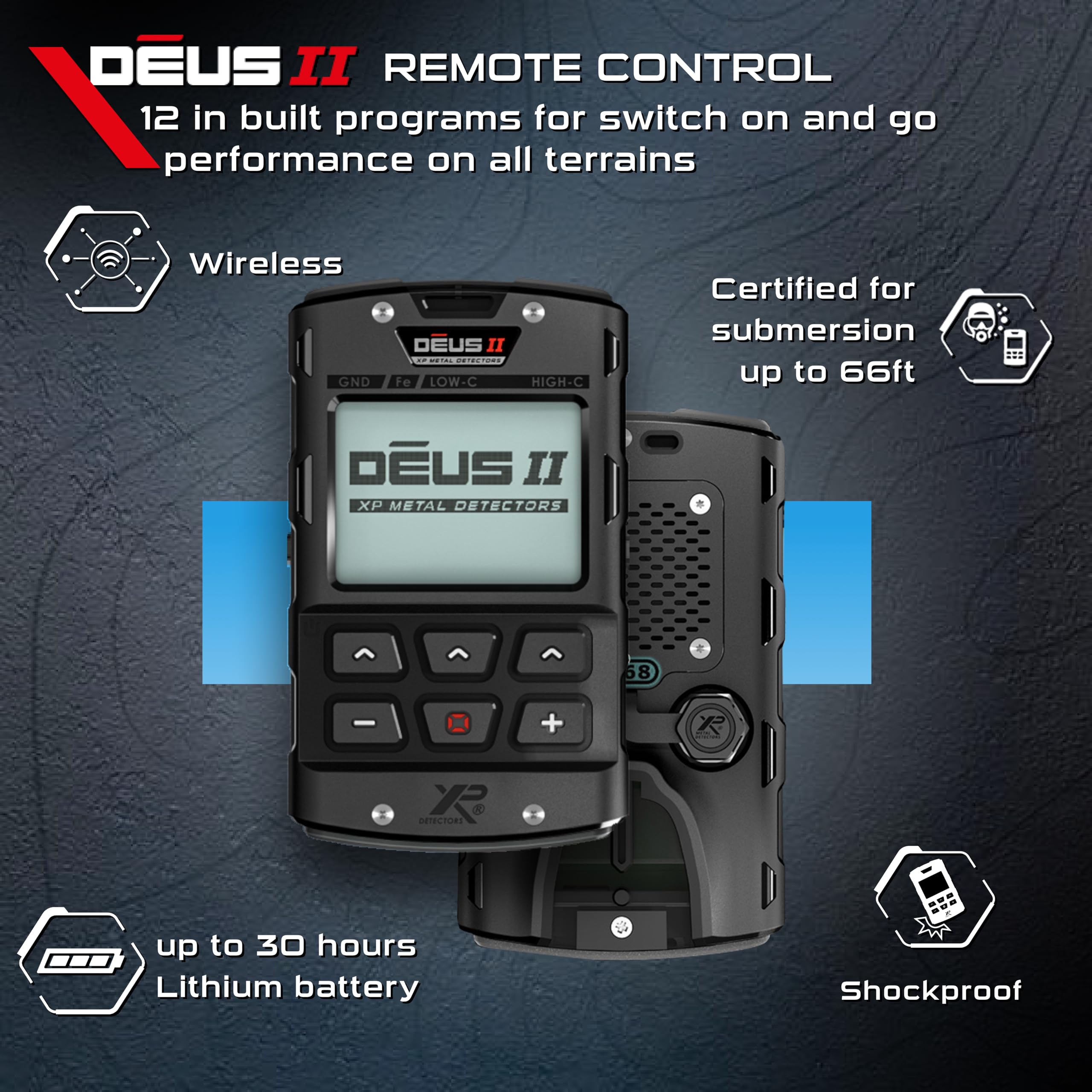 XP Metal Detectors Deus II + WSA ST - Detector de Metales multifrecuencia para Tesoros y Reliquias con Control Remoto, Plato FMF 22cm y Auriculares inalámbricos WSA ST (DEUS2-22FMFRC + WSAST)