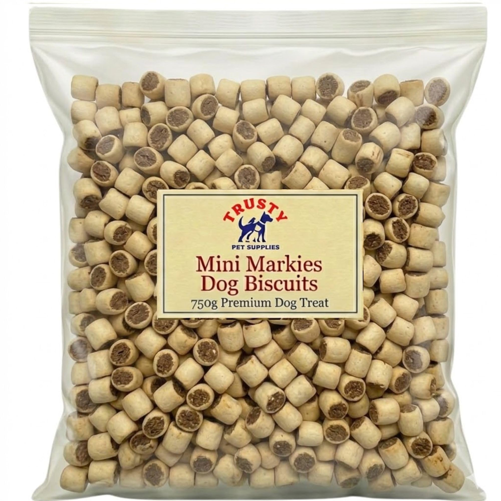 Mini Markies Dog Biscuits 750g | Crunchy Dog Biscuit with Meaty Centre | Training Treats for Dogs | Dog Treats for Small Dogs, Medium & Seniors | Small Dog Biscuits | by Trusty Pet Supplies