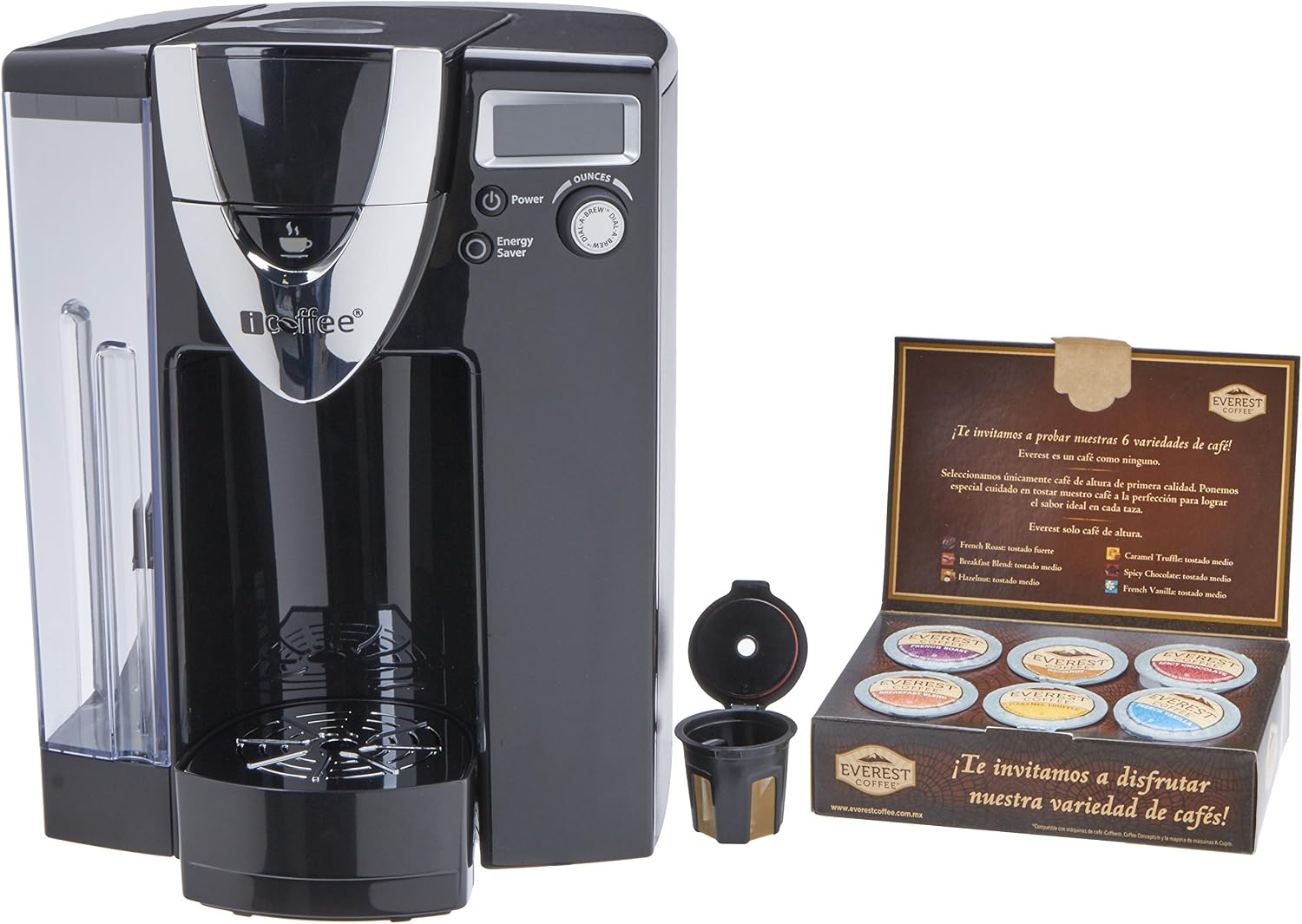 iCoffee RSS500-MOZ 72 oz Mozart Single Serve Coffee Brewer with Spin Brew Technology, Large, Black
