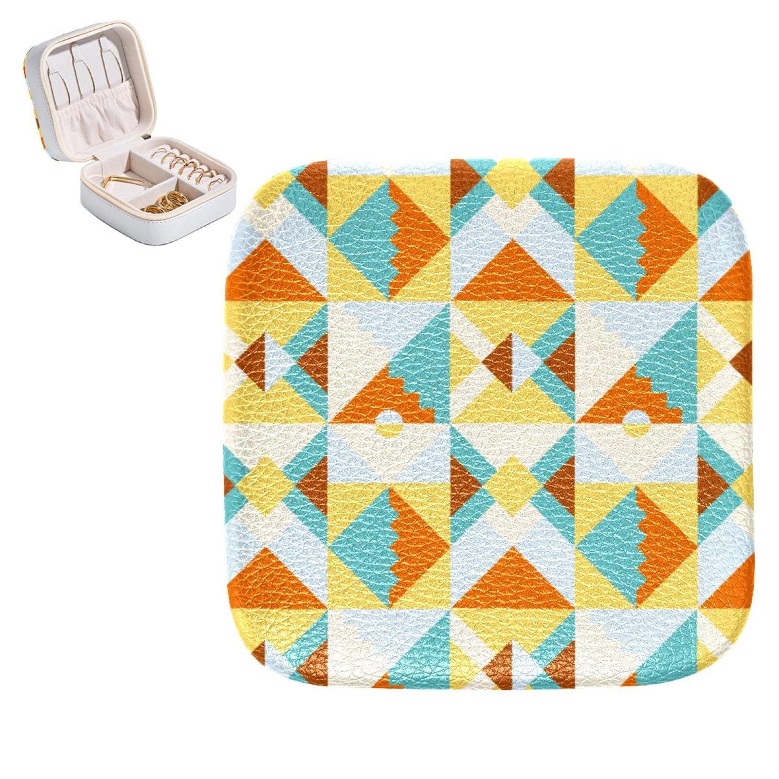Boîte à bijoux en cuir synthétique désert : petit rangement compact