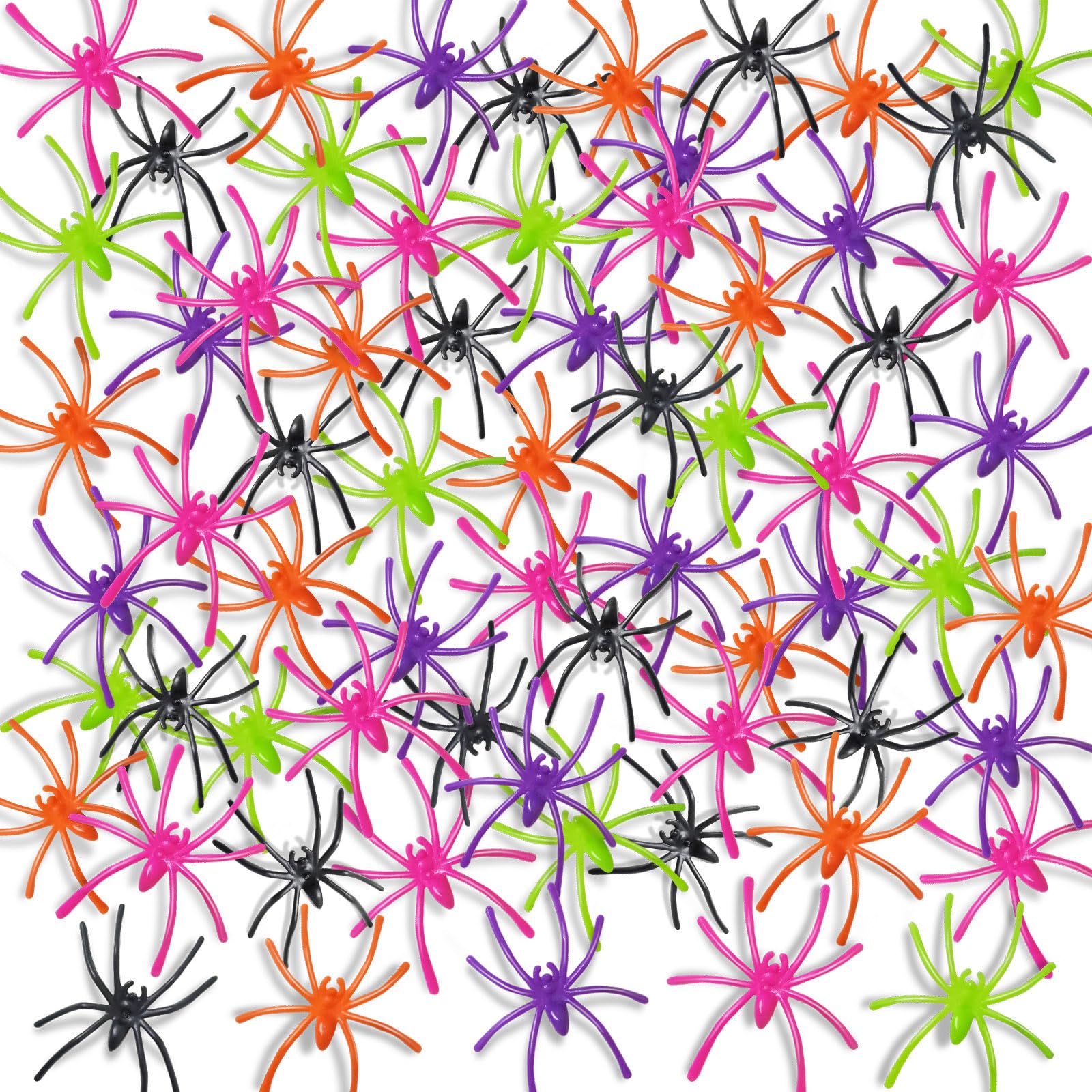 150 Pieces Halloween Realistic Plastic Spiders 5 Colors Plastic Spiders Toys Black Fake Spiders Prank Props for Haunted House Halloween Party Supplies