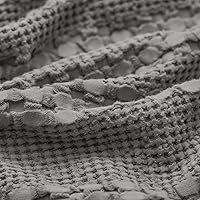 Vista 5 de PHF Juego de 2 fundas de almohada 100 % algodón con diseño de gofre, tamaño estándar, suaves, transpirables y agradables al tacto, fundas