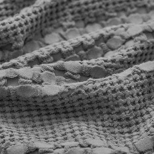 Miniatura 5 de PHF Juego de 2 fundas de almohada 100 % algodón con diseño de gofre, tamaño estándar, suaves, transpirables y agradables al tacto, fundas