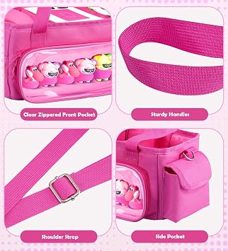 TiMOVO Carrying Case for Toniebox Starter Set, Portable Tonies Box Storage Travel Bag with Detachable Shoulder Strap for Tonie Figures Headphones Accessories, Pink