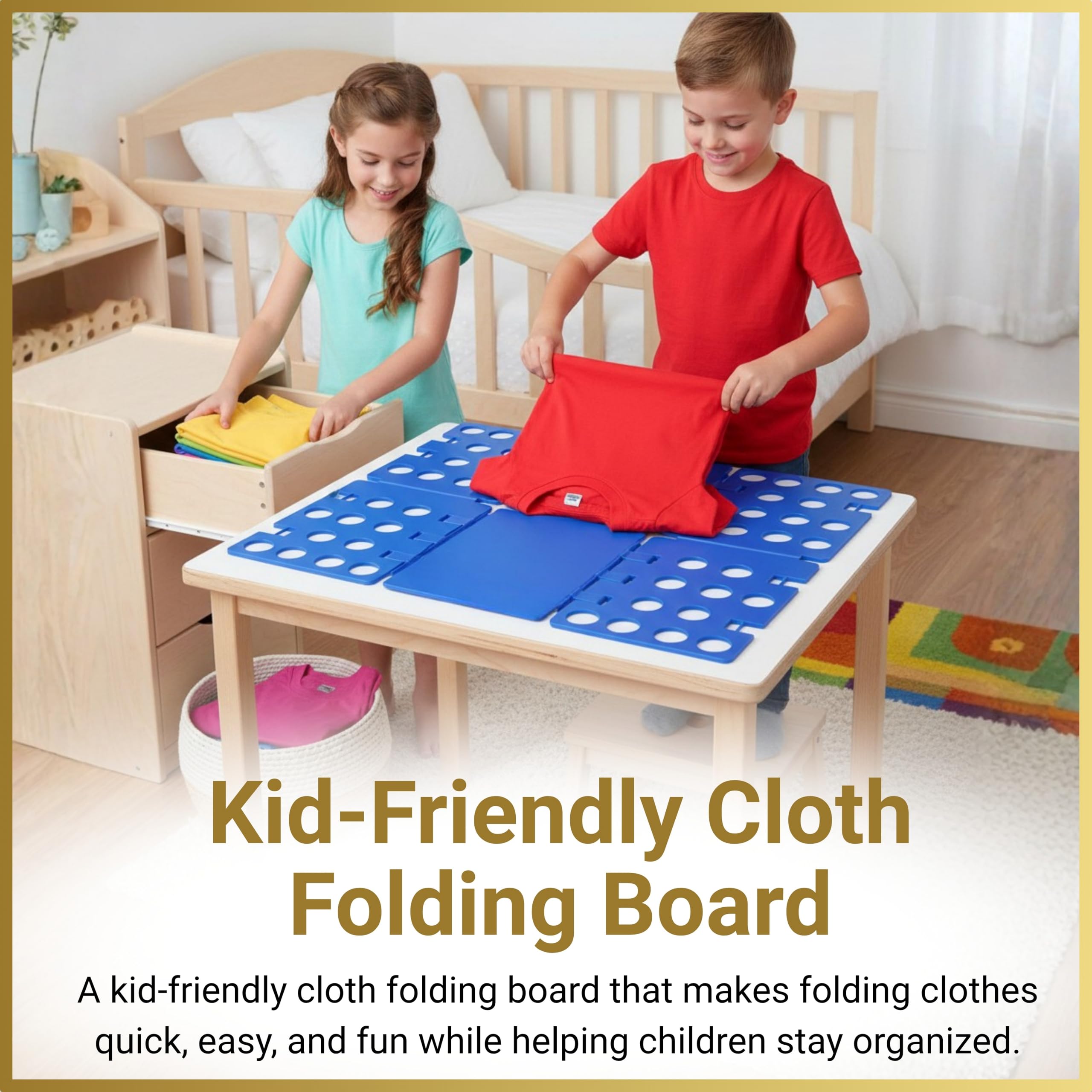 Magiczna szybka prędkość ubrania dla dorosłych koszula segregator organizer składana deska (niebieska), rozłożona. 31 cm długość 23,5 szerokości