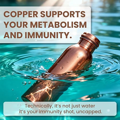 Miniatura 14 de Botella de agua de cobre de 34 onzas con bolsa de transporte de yute, botella de cobre puro para gimnasio, yoga, frasco de cobre ayurvédico o Tumblr