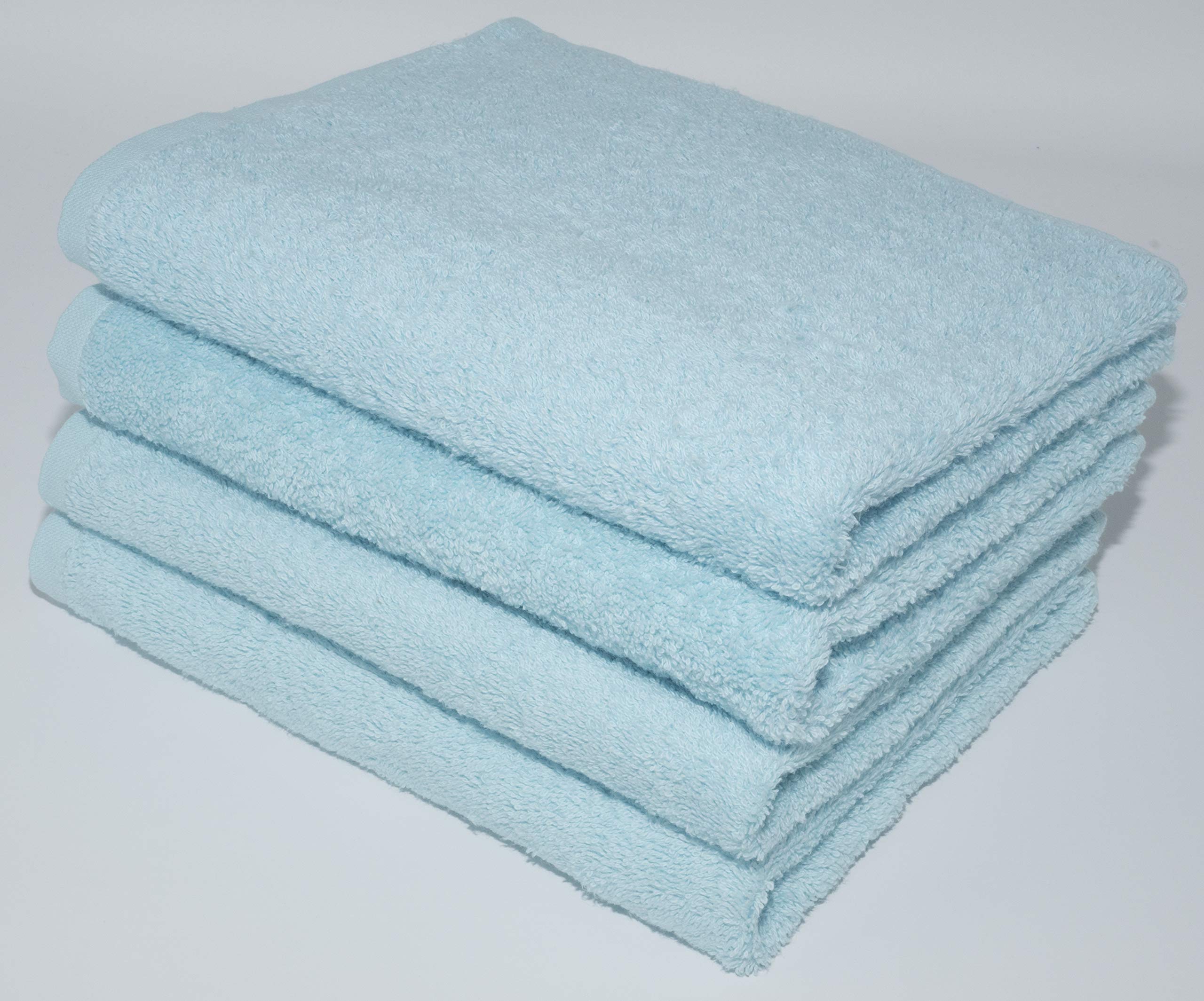 LIGHT TURQUOISE 2 X BATH TOWELS SET, 70X140 LARGE SIZE 100% NATURAL COTTON 500 GSM THICK ABSORBENT TOWEL, HOTEL QUALITY RINGSPUN — view 28