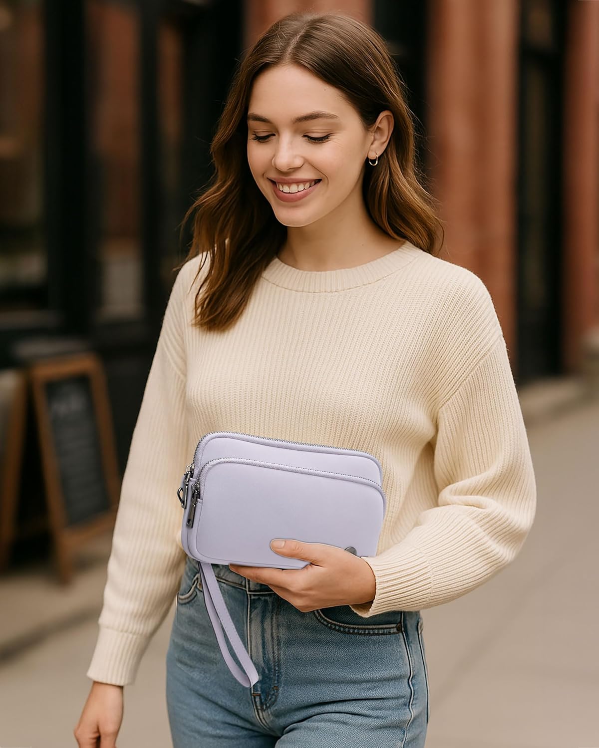 Women's Wristlet Wallet, Small Travel Purse with Phone Pocket, Card Holder & 3 Zippers for Daily Use - Image 2