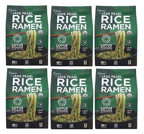 Lotus Foods Fideos ramen de arroz orgánico de perlas de jade de cocción rápida reliquia 10 onzas 6 unidades