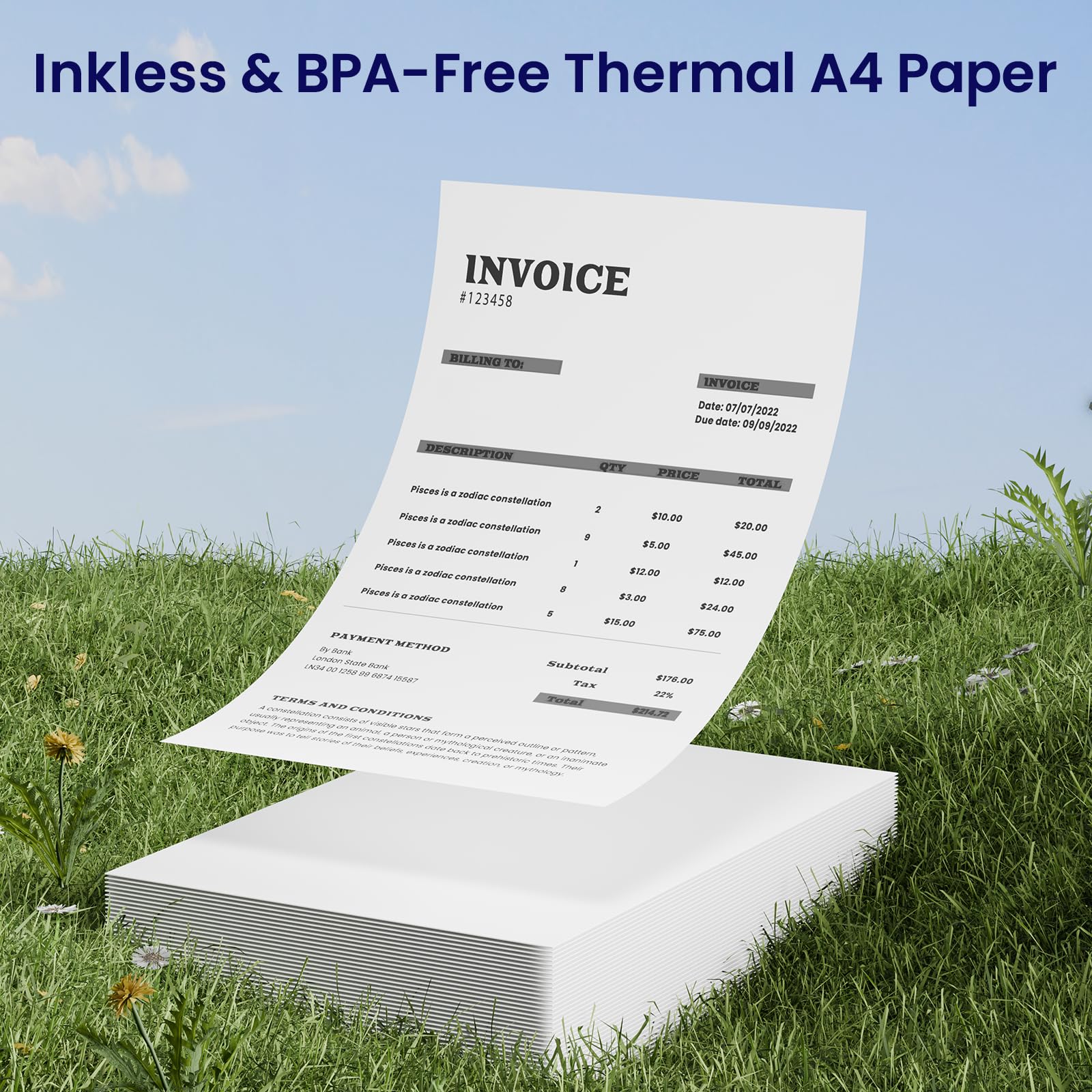 Carta Termica Phomemo A4 - 100 Fogli Per Stampanti Portatili M08F/M831 Ecc. - Foto 4