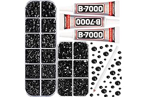 B7000 Glue with 7500 Pcs Black Rhinestones for Crafts
