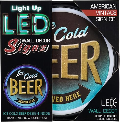 Miniatura 3 de Cartel LED de neón con tapa de botella de cerveza fría helada, decoración de pared retro para la cueva del hombre, sala de juegos, sala de juegos o