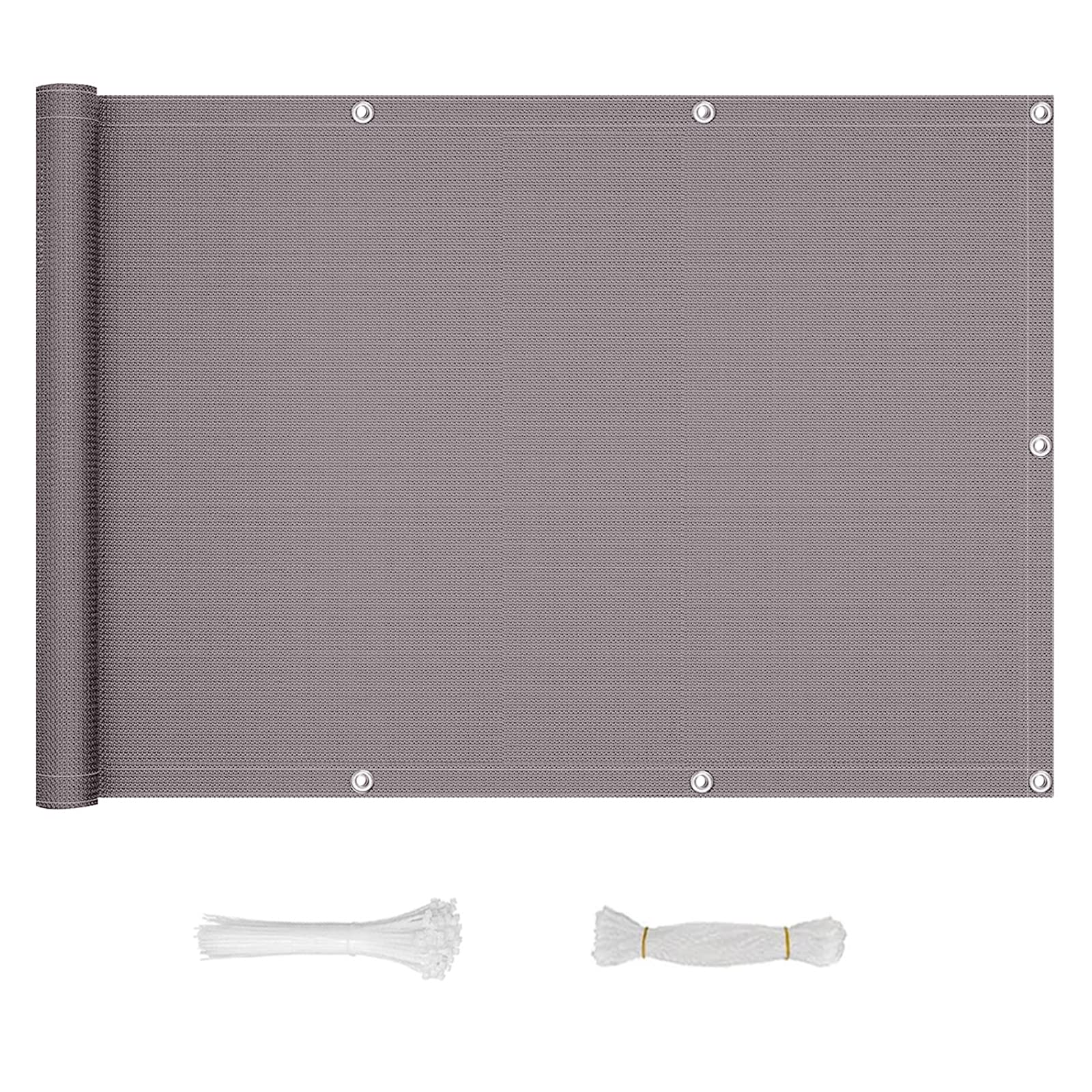 QINGLV Balcony Privacy Screen 60x1000cm Privacy Protector Balcony Cover UV Protection Weatherproof Fence Screening For Patio, Fence, Backyard, Porch -Grey