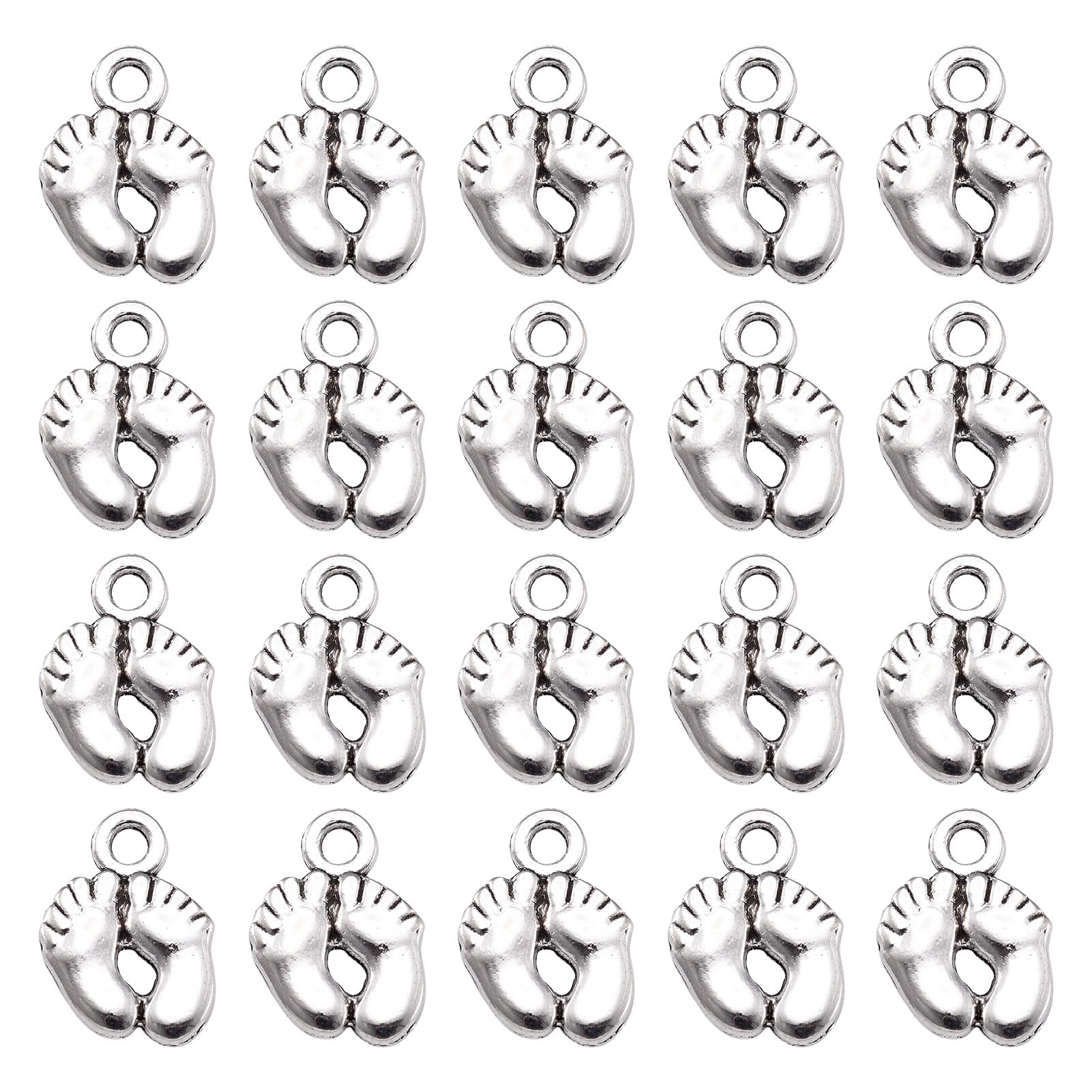 Craftdady Tibetan Silver Dangle Pendants Metal Antique Charms Hanging Ornament Star Bee Heart Vintage Pendants Seahorse Eiffel Tower Footprint Pendant for Jewelry Necklace Bracelet Earring Making