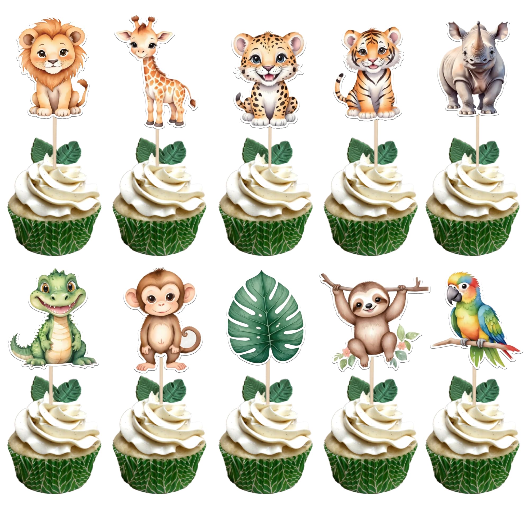 Regendeko Lot De 10 Décorations De Gâteau D'anniversaire En Forme De Cactus Alpaga