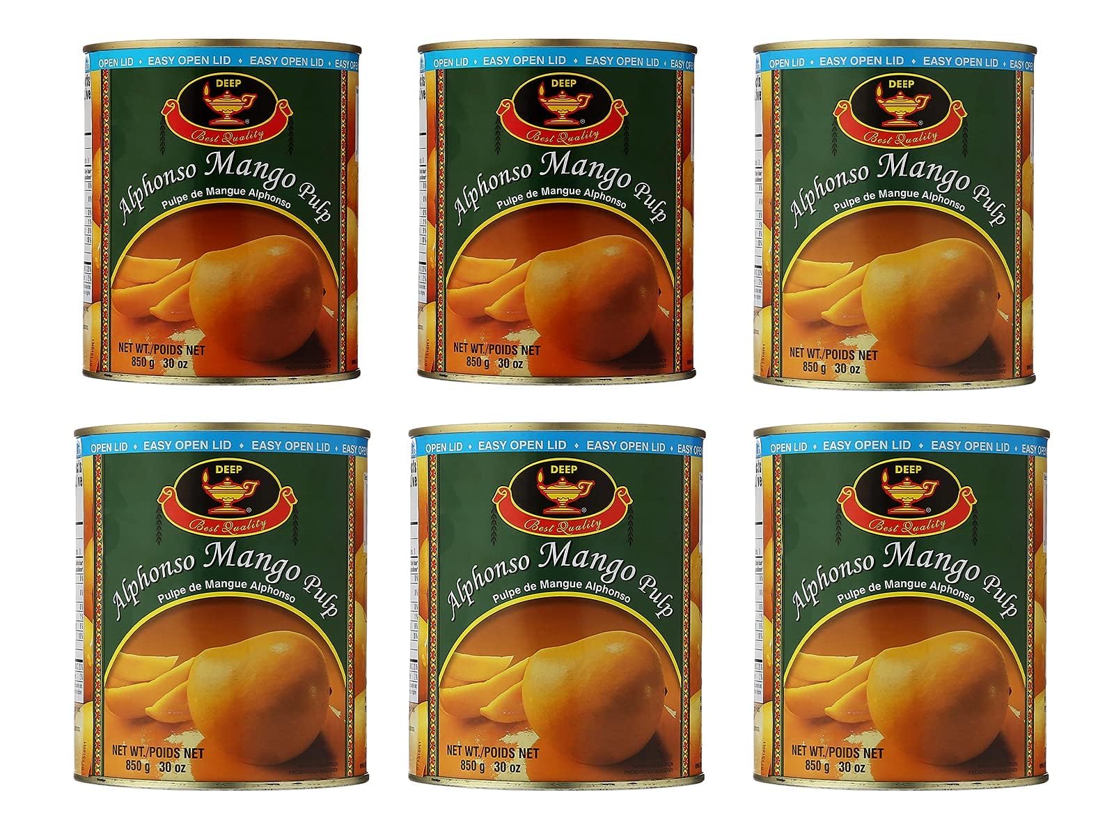 Alphonso Mango Pulp - 850g/30 Oz (6 Pack)