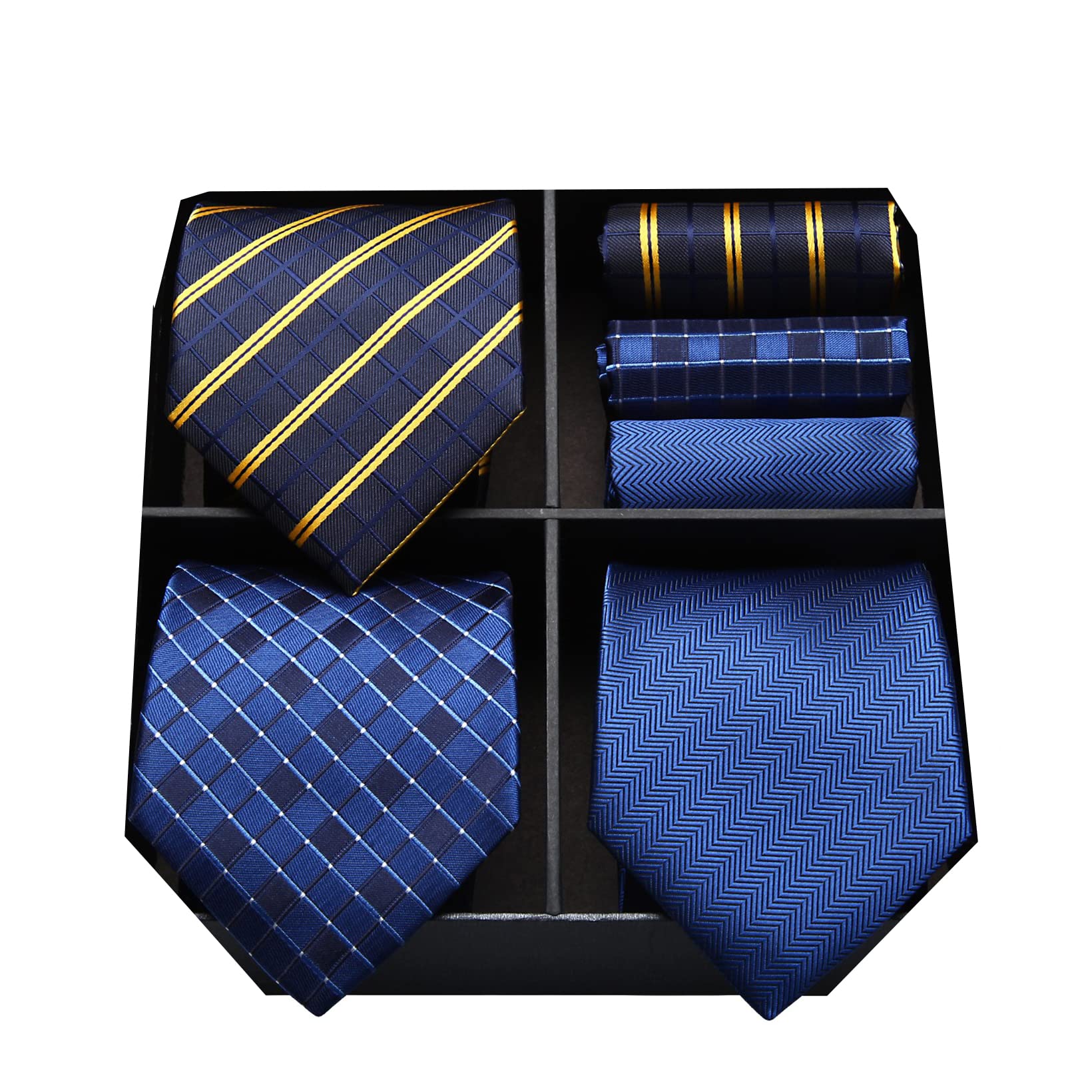 Lot 3 PCS Classic Elegant Men's Silk Tie Set Necktie & Pocket Square - Multiple Set