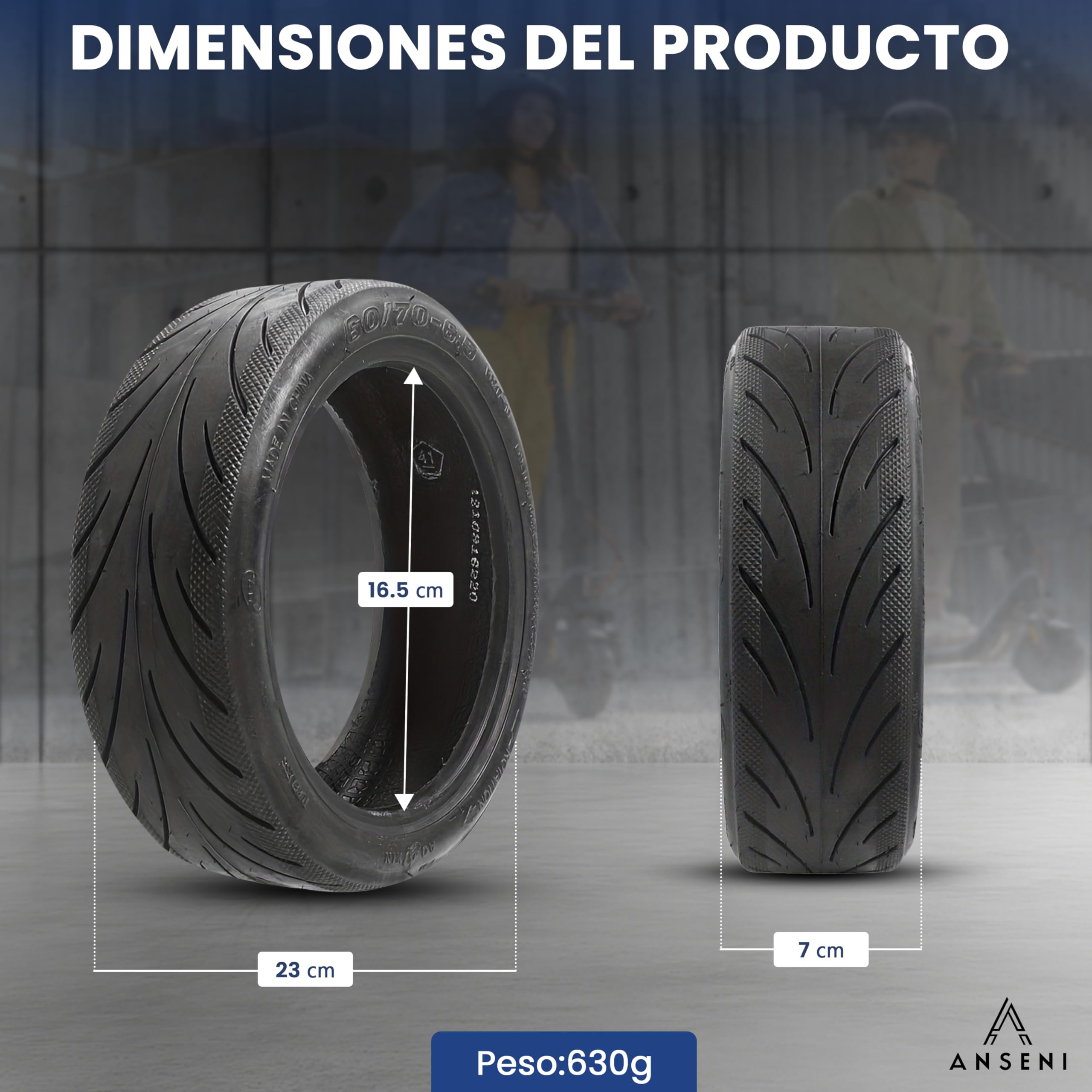 Rueda Tubeless 60/70-6.5 Neumático 10 Pulgadas 10x2.50-6.5 para Segway Ninebot E3 E, Max G30/G30D, Xiaomi 5/5 Pro/5 Max, Smartgyro K2