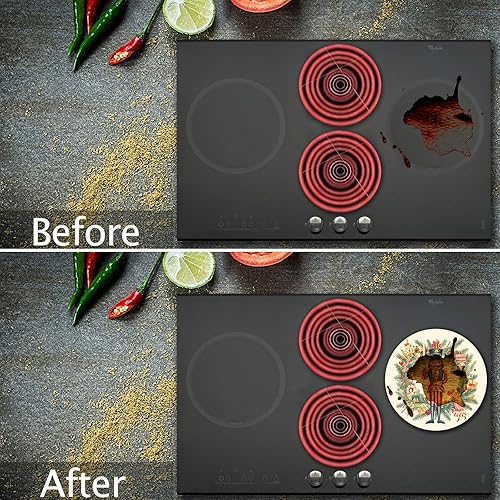 Miniatura 238 de Juego de 4 fundas redondas familiares para quemadores de estufas, 2 piezas de 8 pulgadas y 2 piezas de 10 pulgadas, fundas para quemadores de estufa