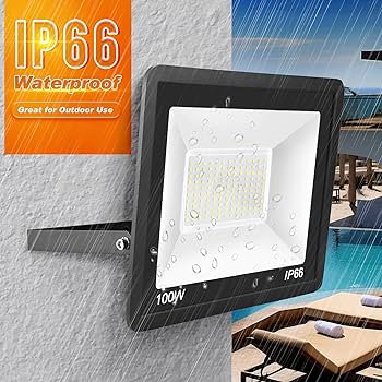100W LED Flood Light Outdoor, 2Pack 10000LM Super Bright