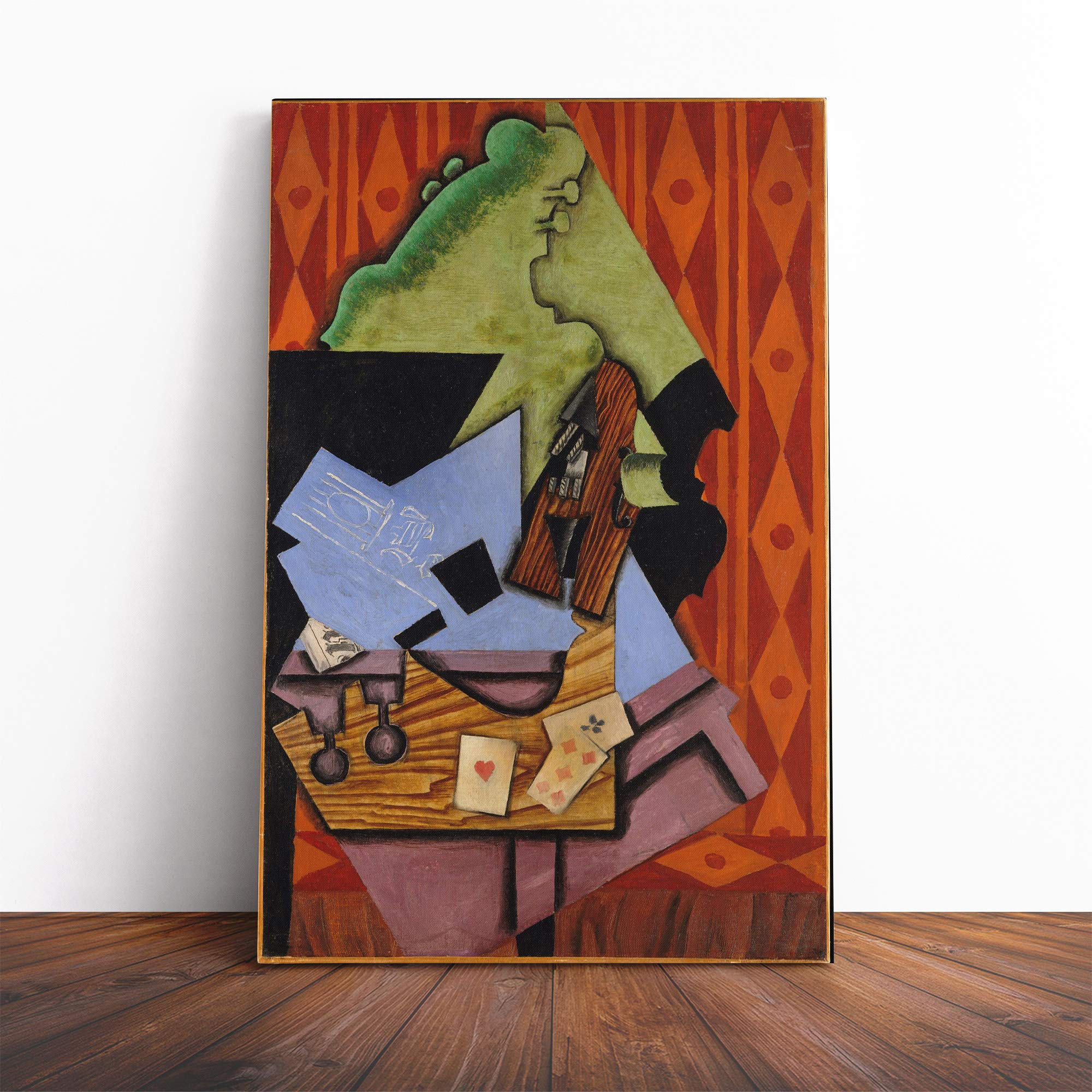 Juan Gris Violin (3) Canvas Print | Gallery Wrapped 30mm Frame Wall Art | 20x14 inches | Ready to Hang | Modern Music Picture | Living Room Bedroom Lounge Office