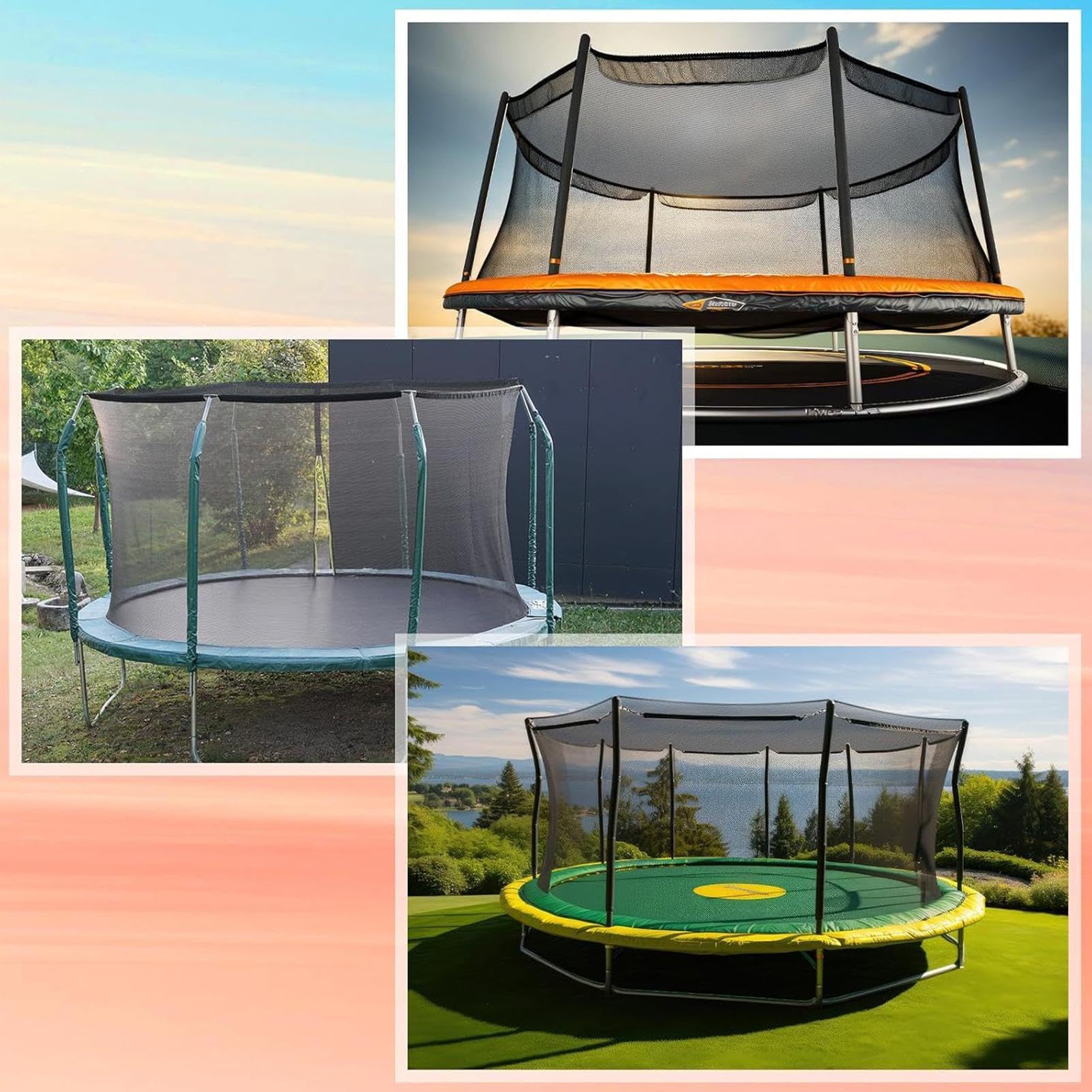 Trampolin-Baldachin – Outdoor-Sonnenschutz für Kinder, wasserdichter Schatten mit UV-beständigem Stoff und einfache Installation für Hinterhof, Spielen, Familie, Erholung, Garten, Spaß