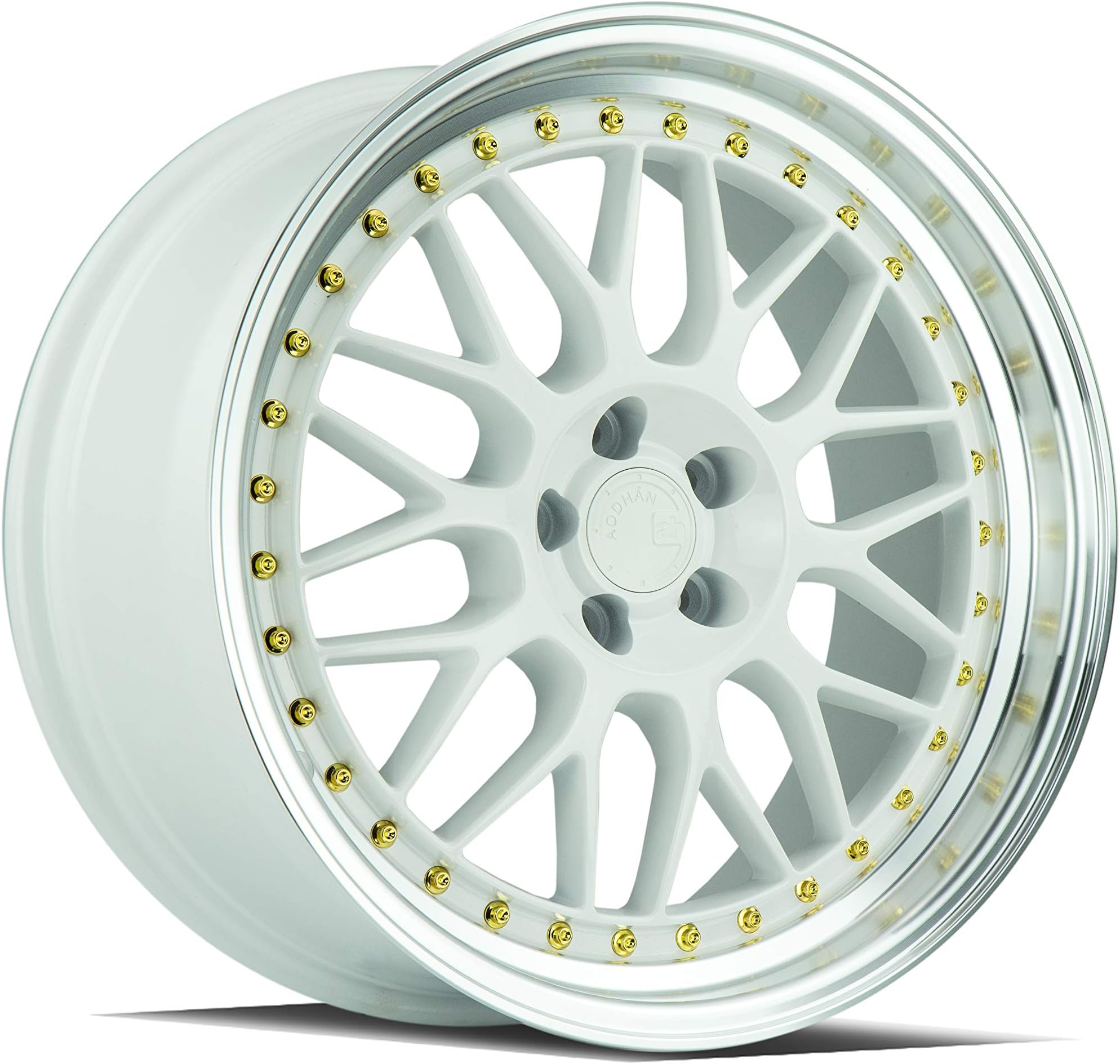 AodHan AH02 Wheel - White Machined Lip: 18x8.5 Wheel Size; 5x100 Lug Pattern; 73.1mm Hug Bore; 35mm Off Set.