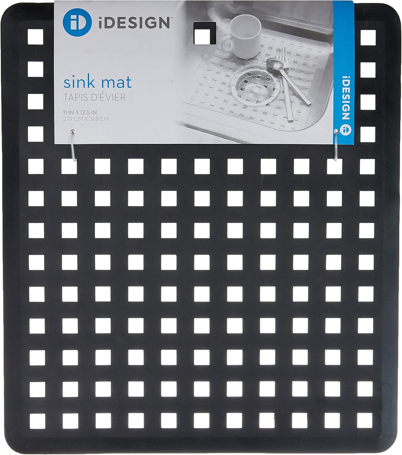 iDesign 36660 Sink Mat for Sink Protection, Large PVC Plastic Sink