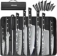 Vista 1 de MDHAND Professional Chef Knife Set with Roll Bag, 9PCS Japanese Kitchen Knife Set with Sharpener, High Carbon Stainless Steel Kitchen Knives