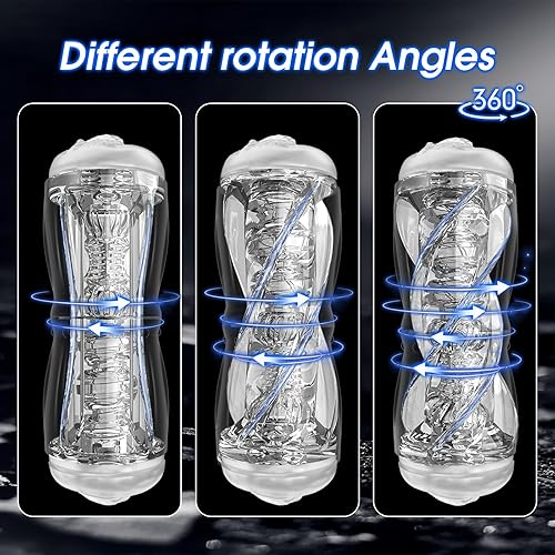Miniatura 2 de Masturbadores masculinos de doble extremo abierto con rotación de 360 juguetes sexuales de coño de bolsillo Mesterstar para hombres con cristal 3D
