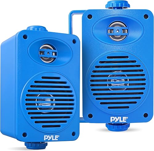 Miniatura 10 de Pyle Altavoz Bluetooth impermeable de 2 vías para interiores y exteriores de 3.5 pulgadas, ½ tweeter de polímero de alto cumplimiento, sistema de