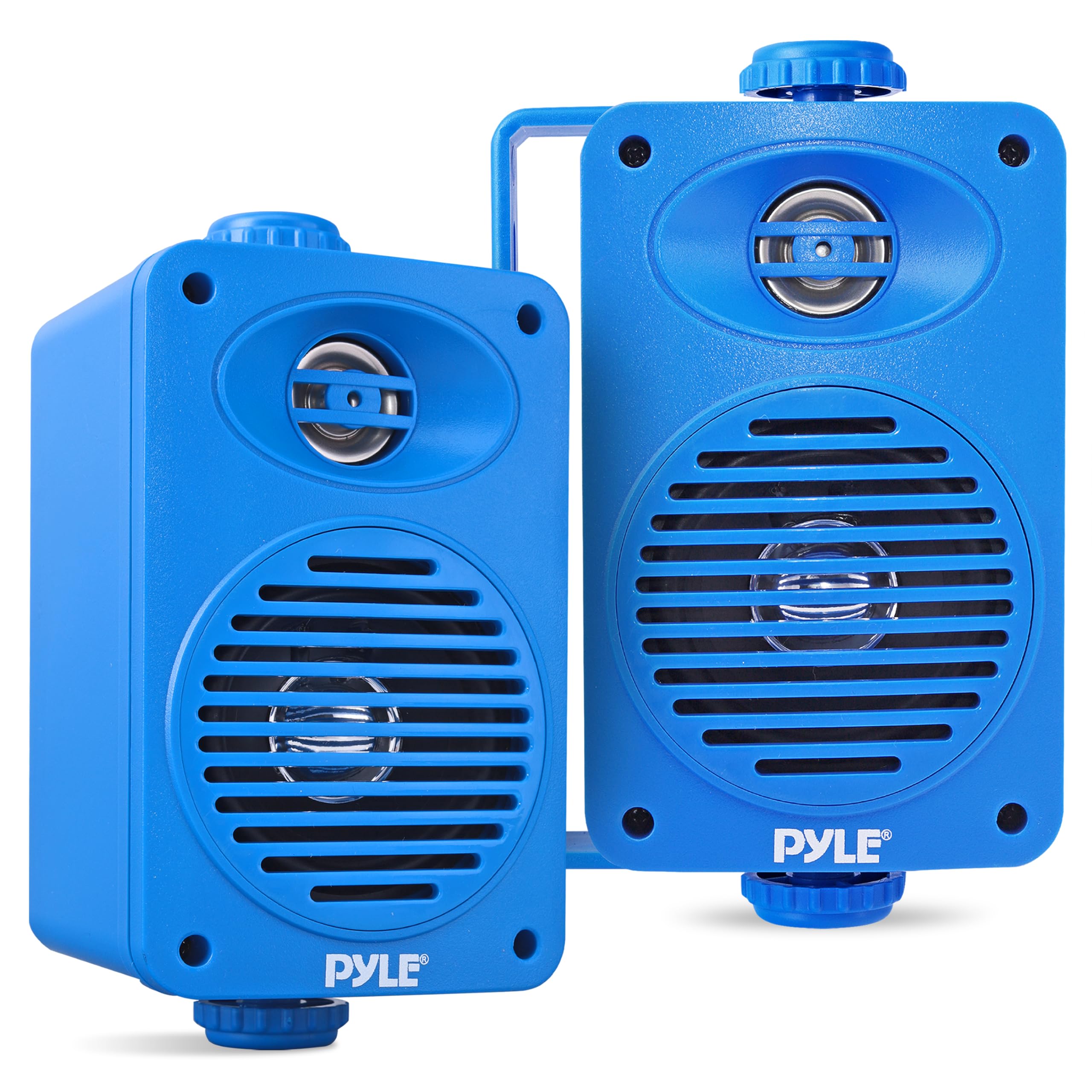 Pyle 200 Watt Bluetooth Indoor Outdoor Speakers Pair - Dual Waterproof 3.5” 2-Way Full Range Speaker System w/ 1/2” High Compliance Polymer Tweeter | Home, Boat, Marine, Deck, Patio, Poolside (Blue)-image-34