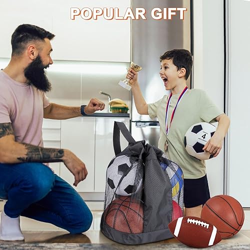 Miniatura 6 de Realspring Juego de 6 pelotas deportivas múltiples para niños y adolescentes, tamaño oficial, fútbol, voleibol, pelota de juegos infantiles, béisbol