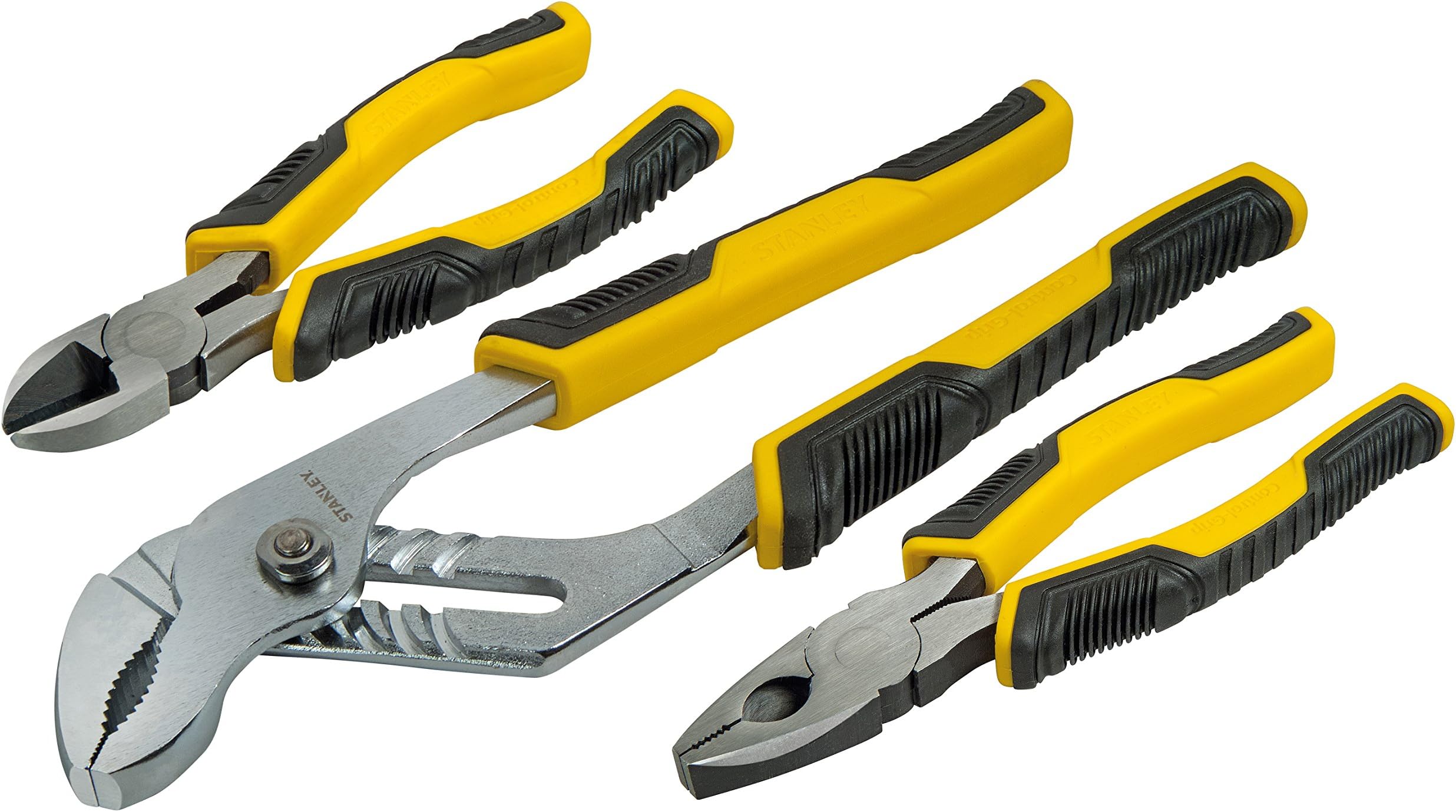 STHT0-74471 Plier Set "Control-Grip" (3 piece), Black/Yellow