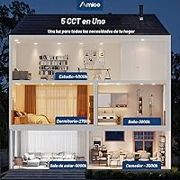 Vista 2 de Amico paquete de 20 luces de techo empotrables ultrafinas de 4 pulgadas, 5 CCT, con caja de conexiones, 2,700 K, 3,000 K, 3,500 K, 4,000 K, 5,000 K