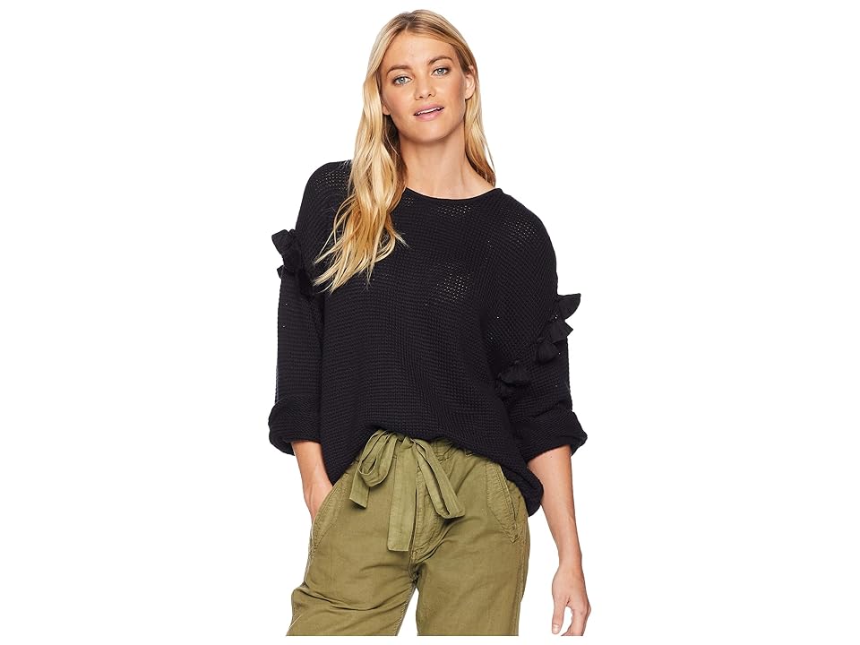 

Chan Luu Oversize Pom Pom Sweater (Black) Women's Sweater