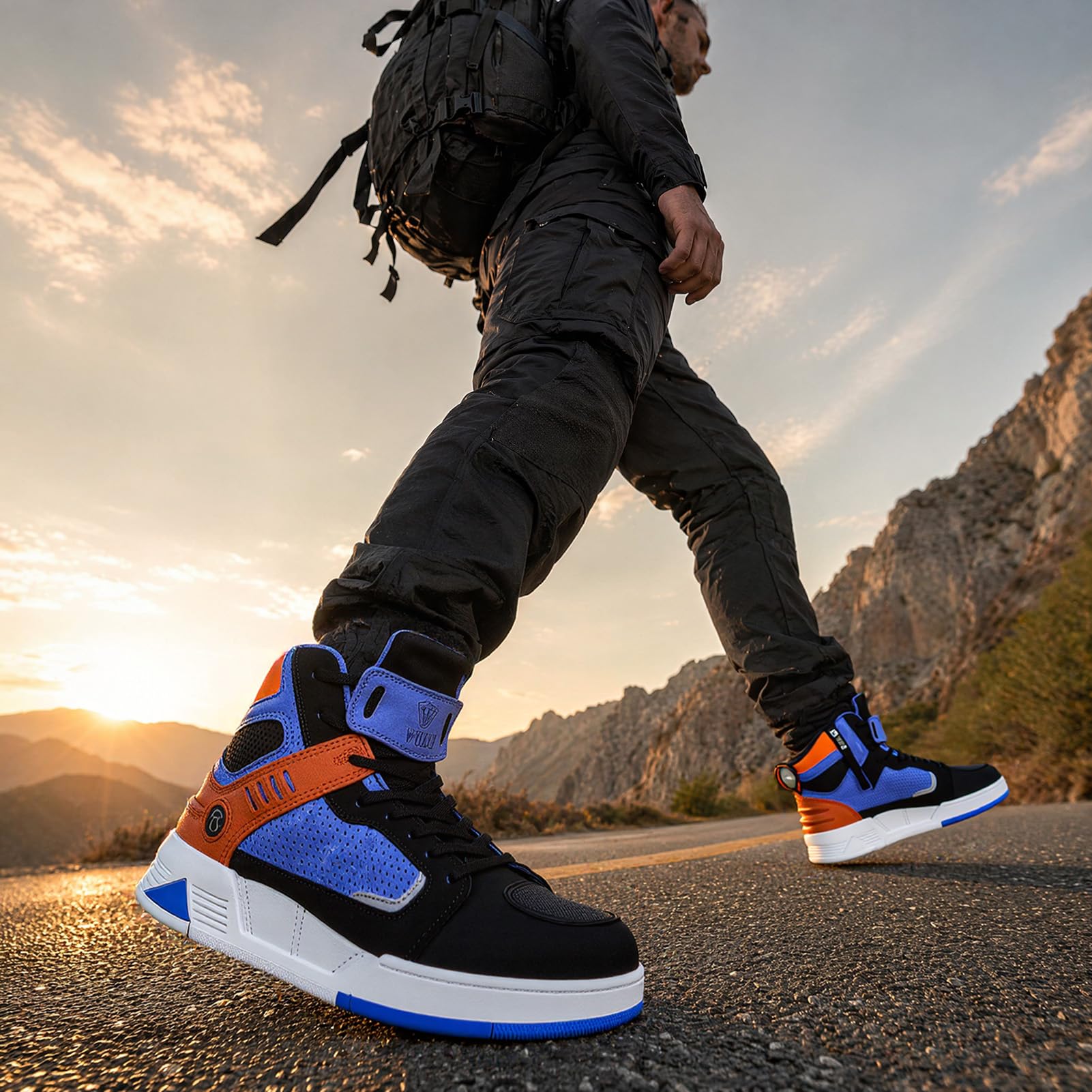 Scarpe da Moto da Uomo in Pelle, Traspiranti, con Cerniera Laterale | Suola antiscivolo, supporto alla caviglia e protezione cambio per spostamenti e guida quotidiana