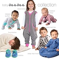 Vista 7 de baby deedee Sleep Nest - Saco de dormir acolchado de viaje para bebé con mangas, cielo gris, grande (18-36 meses)