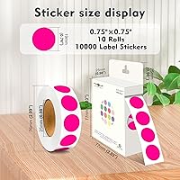Vista 208 de PARLAIM 6 Rolls 6000PCS 3/4" Round Circle Color-Code Dot Stickers, 6 Color Style Colorful Coding Label Sticker for Home Office Classroom
