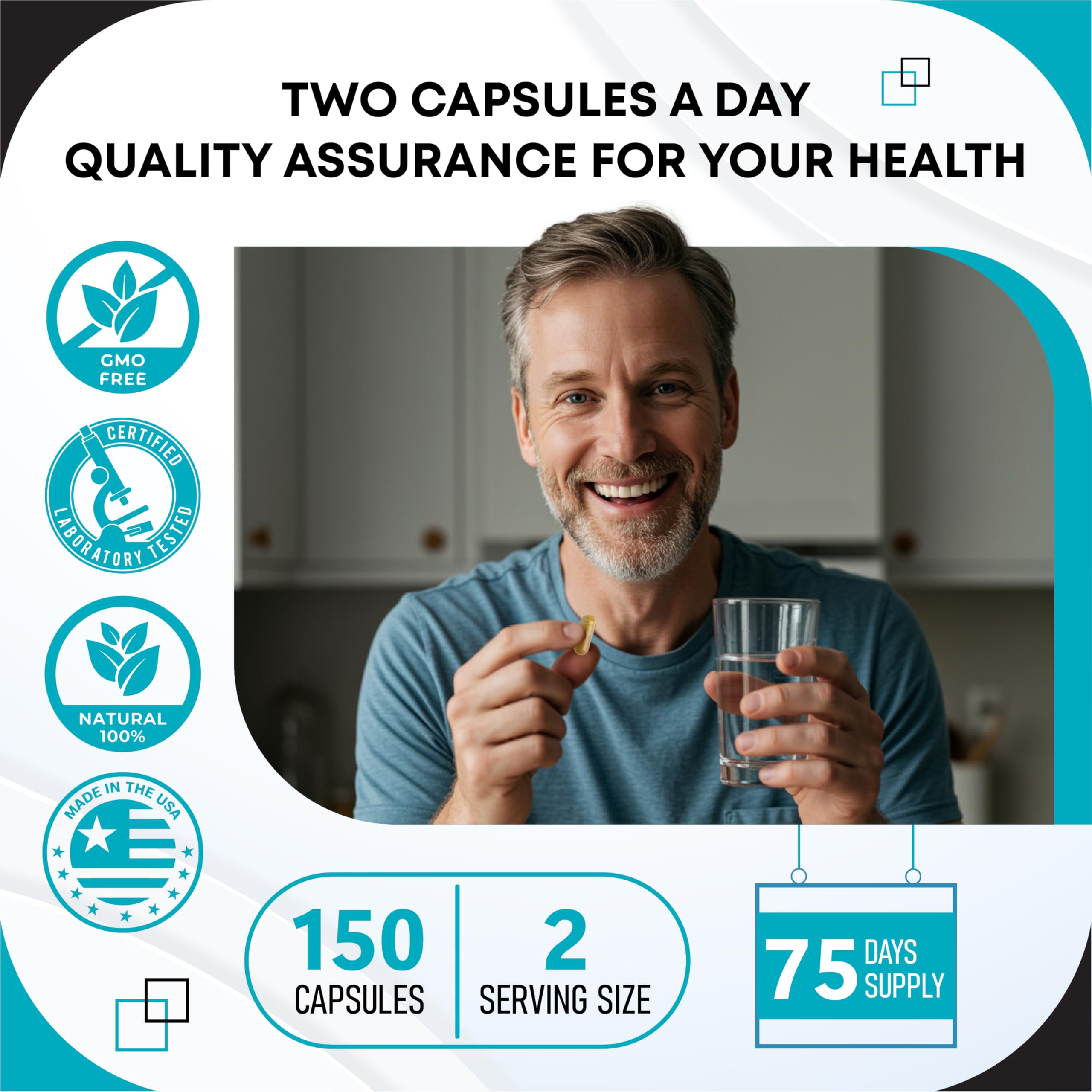 NAD+ with Trans-Resveratrol, Red Wine, Quercetin & Vitamin C – Supports Cellular Wellness & Healthy Aging-150 Capsules- Made in The USA
