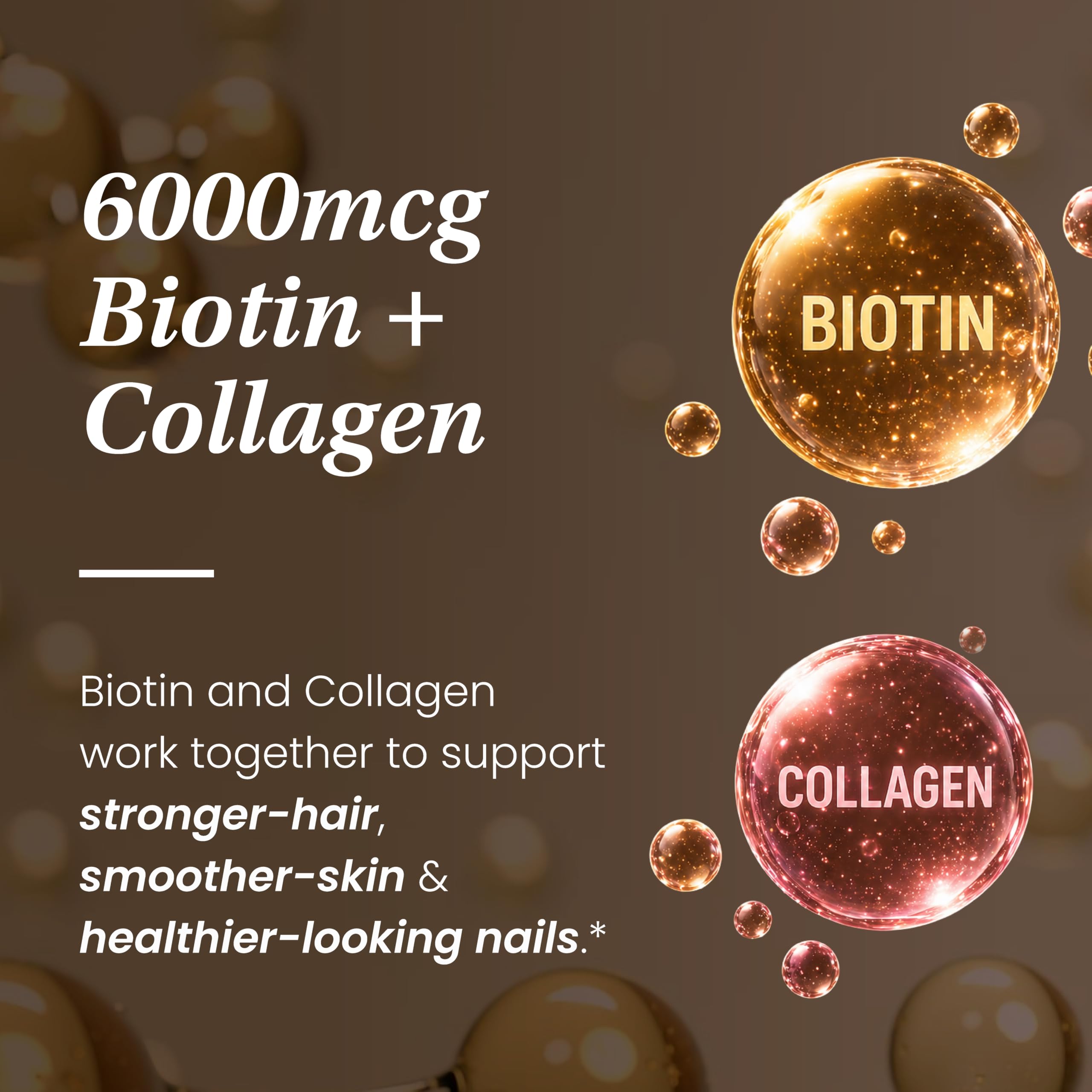 Sandhu's Biotin 6000mcg Collagen Keratin Hair Skin Nails Supplement, 60 Ct — Amazon image 6