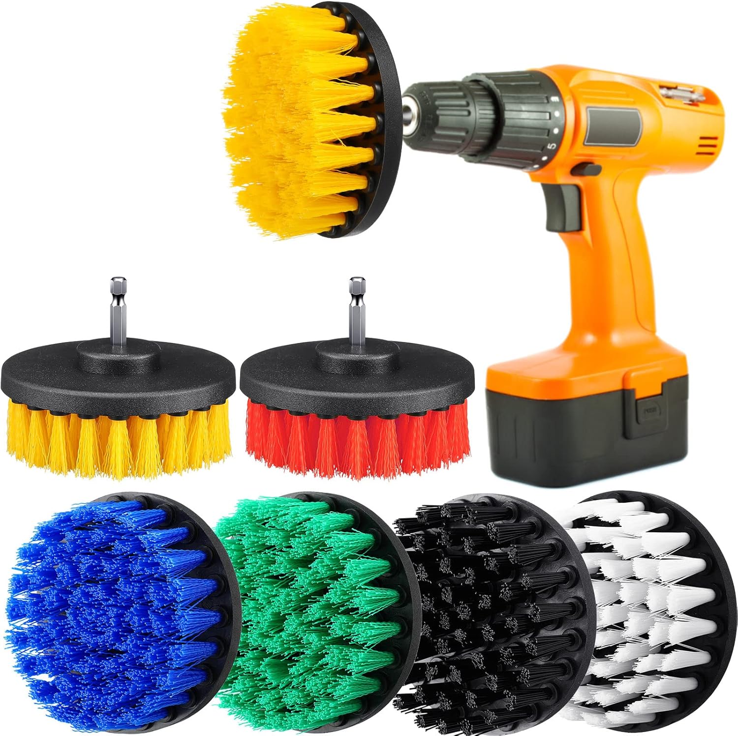 6 Pcs Drill Brush Attachment Power Scrubber Cleaning Kit Multi Purpose Drill Brush